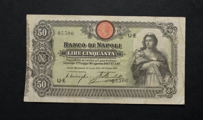 Italien - 50 Lire 22/10/1903 "Industria" R3 - Gigante BN 5B