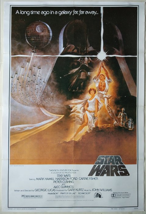 Tom Jung - Star Wars Episode IV: A New Hope - RARE !! 1993 15th Anniversary Official Reprint (77/21-0) Poster - One Sheet - Style A - MINT