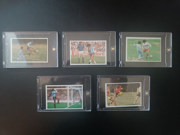 1984/85 Cromo Esport Sus Driblings Sus Goles Diego Maradona - 5 Card - Næsten så god som ny (NM)