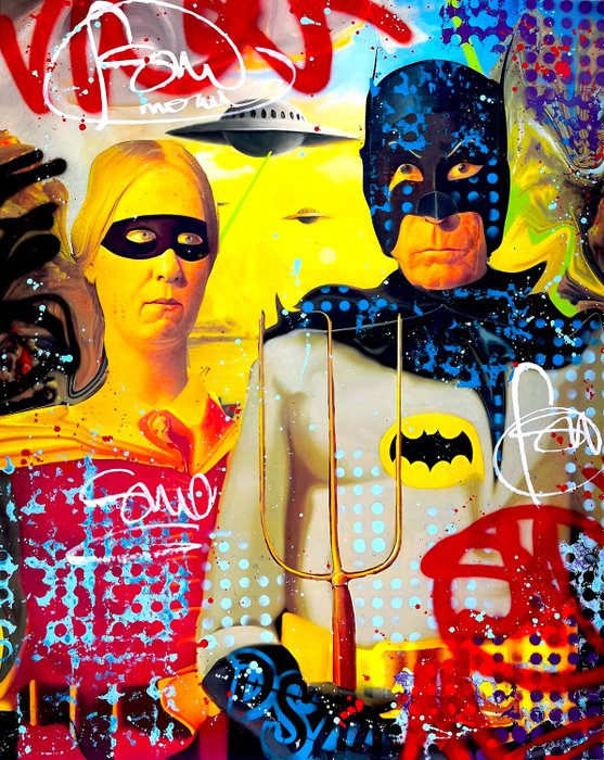 Moabit - Gothic Banksy - Batman  Robin in The Hood XL