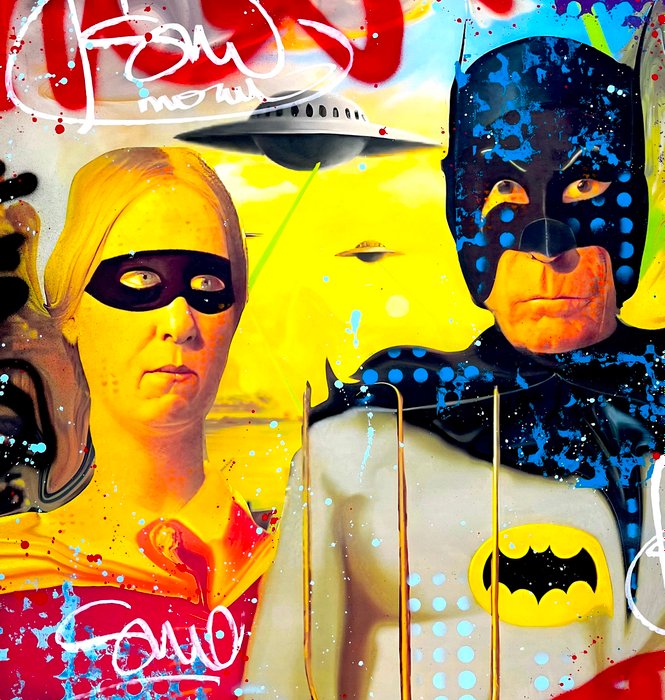 Moabit - Gothic Banksy - Batman  Robin in The Hood XL