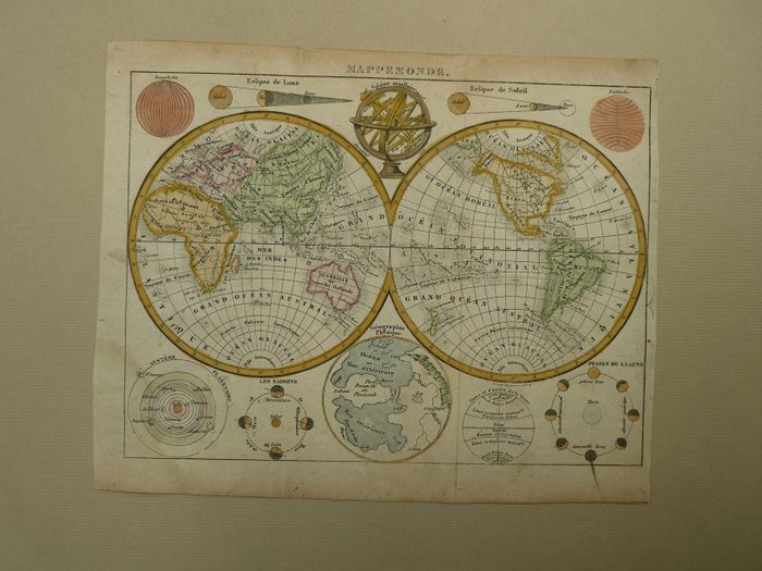 World - Kontinenter; Unknown - Mappemonde - 1821-1850