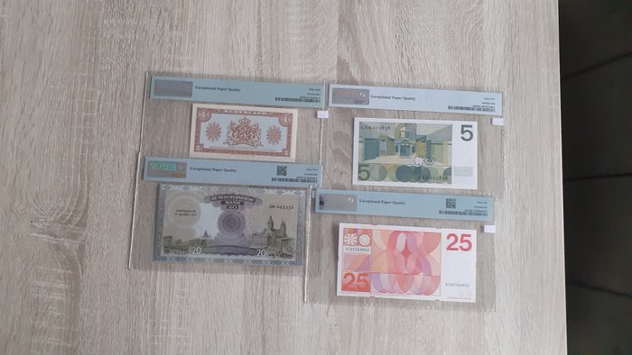 Holland. - 4 banknotes - all graded - various dates - Pick 54, 70, 90b, 92a  (Ingen mindstepris)