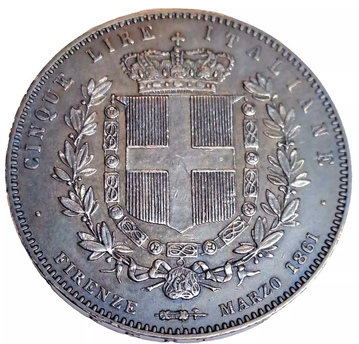 Italien, Kongerig Vittorio Emanuele II. 5 Lire 1861 Firenze