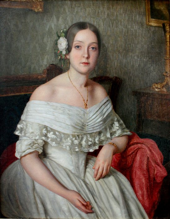 Ernst (Ernoe) Seitz (Seiz) (1815 - 1870) - Portrait of a young lady