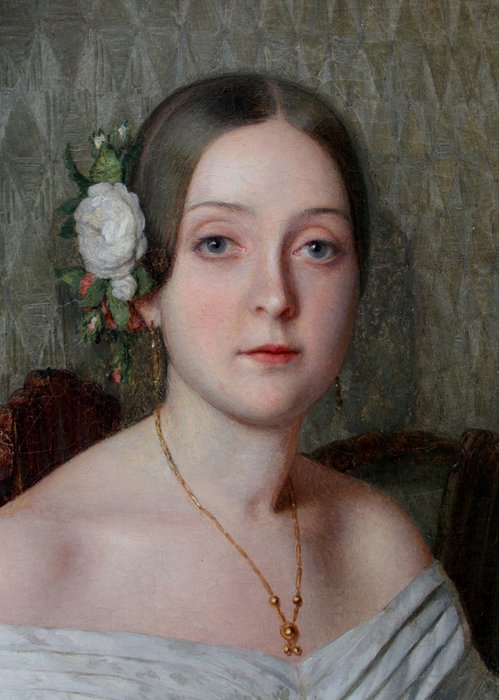 Ernst (Ernoe) Seitz (Seiz) (1815 - 1870) - Portrait of a young lady