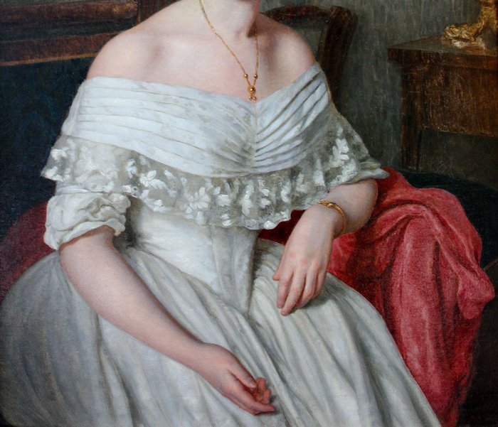 Ernst (Ernoe) Seitz (Seiz) (1815 - 1870) - Portrait of a young lady