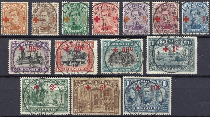 Belgien 1948 - RED CROSS serie fra 1948 - COB/OBP 150/163 - Brugt