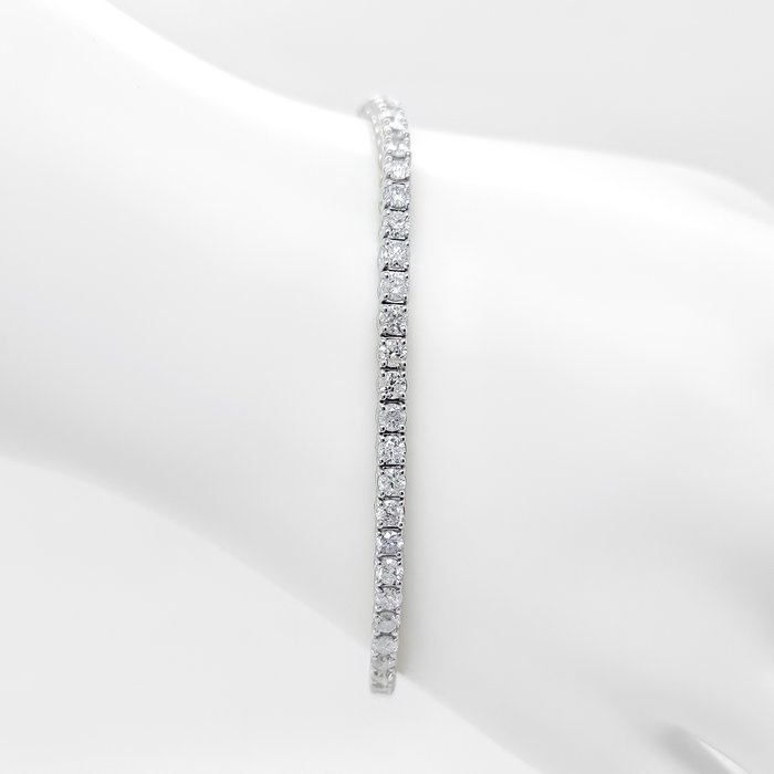 Armbånd - 14 karat Hvidguld -  4.85ct. tw. Diamant (Natur)