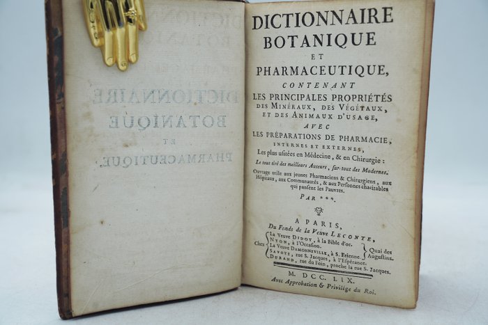 Nicolas Alexandre - Dictionnaire botanique et pharmaceutique - 1759