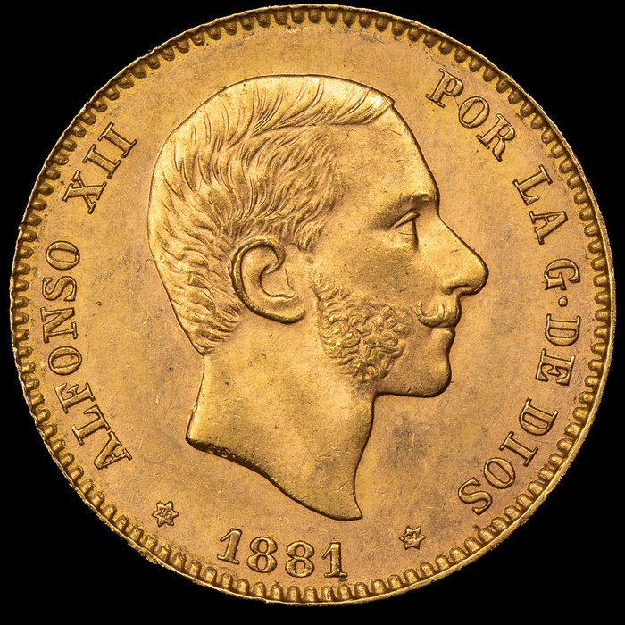 Spanien. Alfonso XII (1874-1885). 25 Pesetas 1881 Madrid  (Ingen mindstepris)