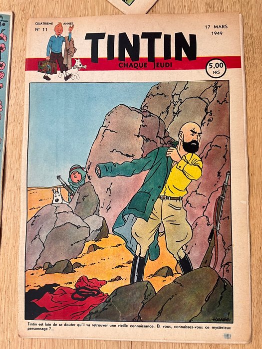 Ensemble de 4 fascicules Journal Tintin de 1949