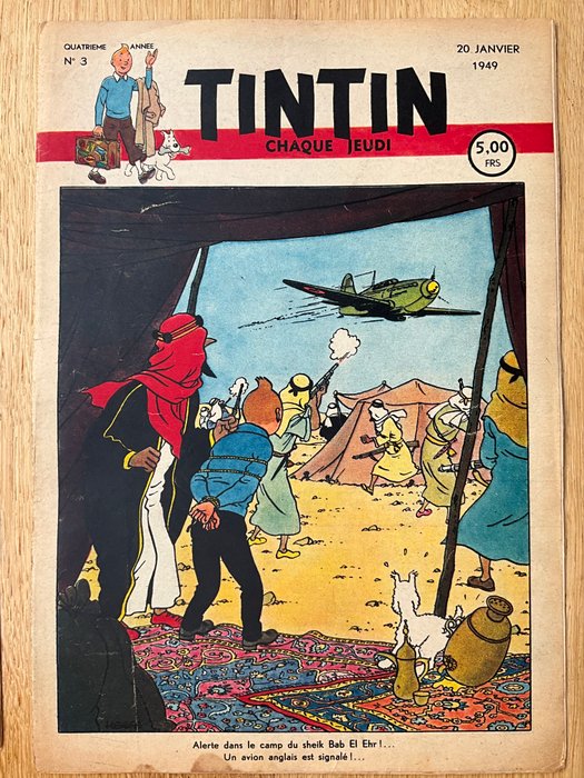 Ensemble de 4 fascicules Journal Tintin de 1949