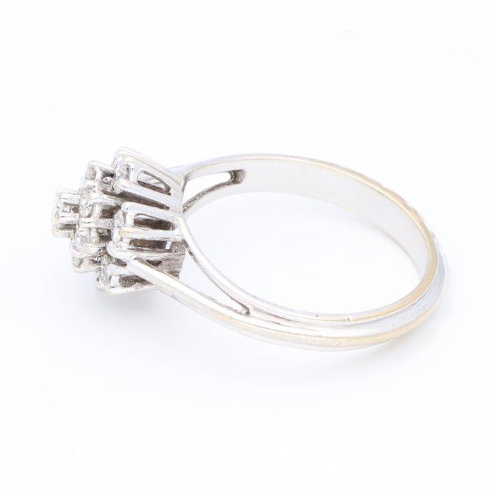 Ring - 18 kraat Hvidguld Diamant (Natur)