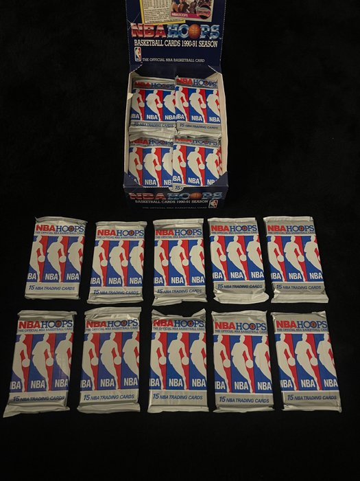 1990/91 NBA Hoops Basketball Cards - Series 1 - 10 Pack - Glimrende (EX)