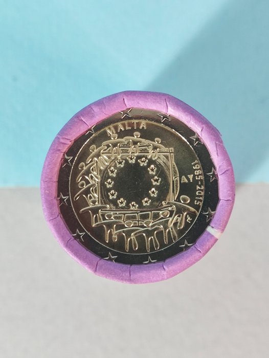 Malta. 2 Euro 2015 "Bandiera UE" (25 monete in rotolino)  (Ingen mindstepris)