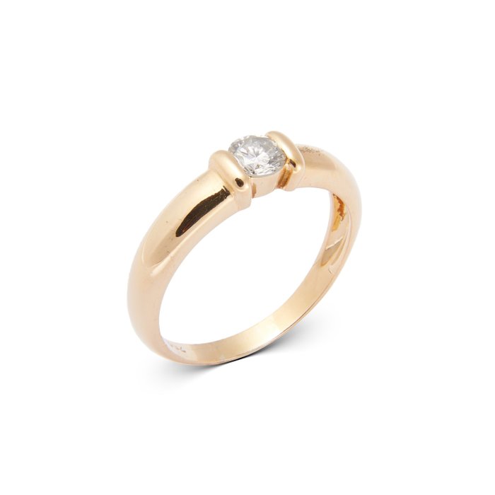 Ring - 18 kraat Gulguld -  0.38ct. tw. Diamant (Natur)  - Unik 0,38Ct Solitaire