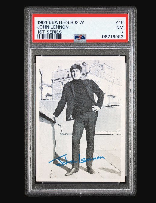 1964 Beatles B  W - 1st Series - John Lennon #16 - PSA 7 - Byttekort