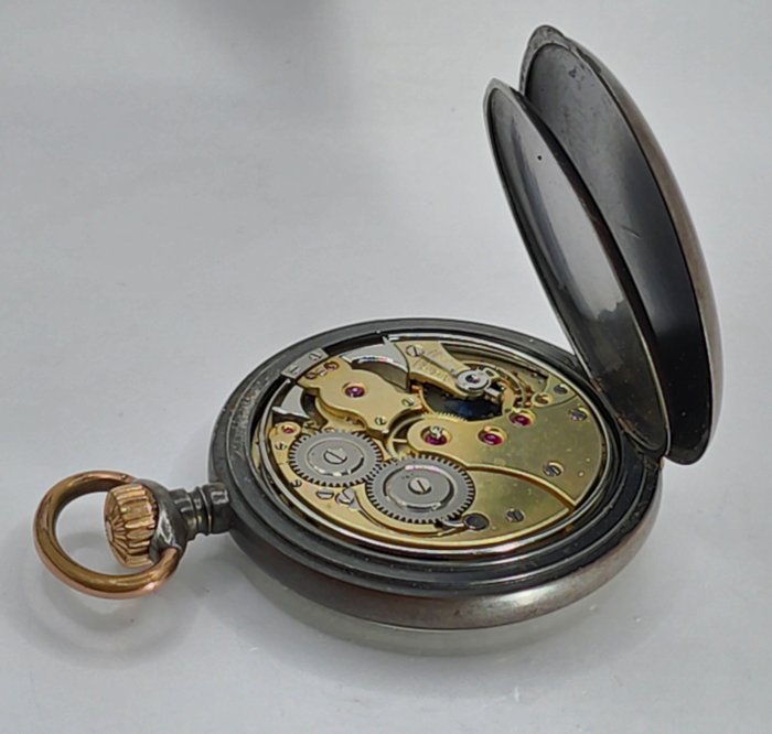 Swiss  Geneve - brünierte Taschenuhr - Minutes Repeater - Werk Bauweise LeCoultre - Schweiz omkring 1880