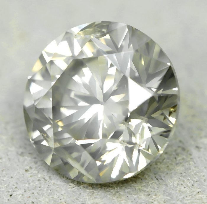 1 pcs Diamant  (Naturfarvet)  - 1.00 ct - Light Gullig Grå - SI2 - Gem Report Antwerp (GRA)