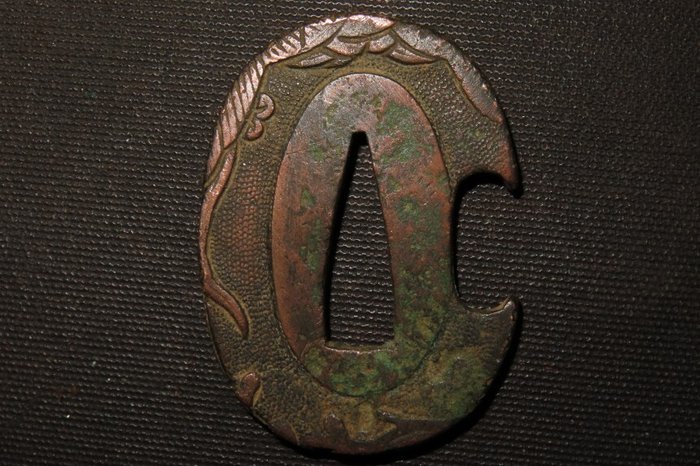 Katana - Kobber - Peacock Tanto Tsuba : C4-416 - Japan - Edo-perioden (1600-1868)