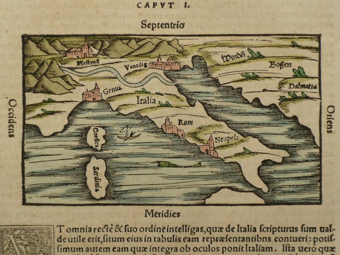 Europa - Italien / Korsika / Sardegna; S. Münster - Descriptio Italiae secundum (...) - 1581-1600