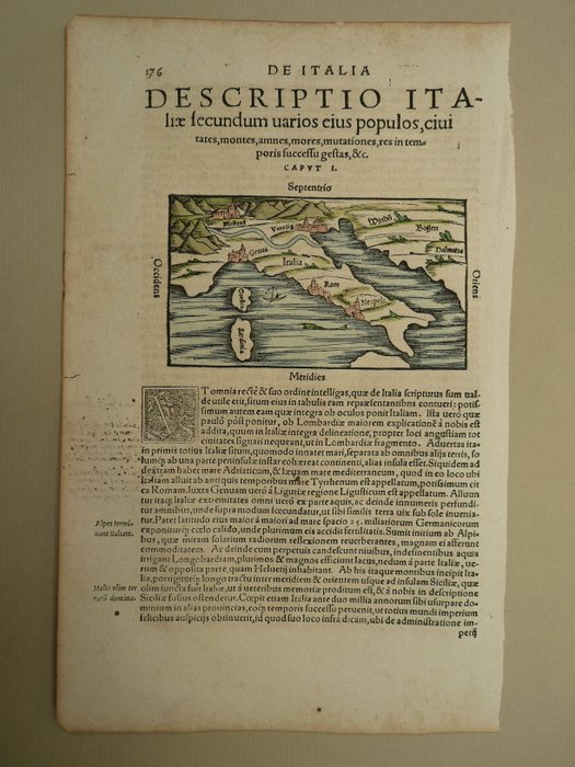 Europa - Italien / Korsika / Sardegna; S. Münster - Descriptio Italiae secundum (...) - 1581-1600