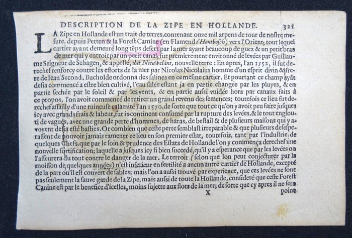 Holland - Nordholland, Zijpepolder, Schagen, Petten...; Bertius / Hondius - De Zype - 1601-1620