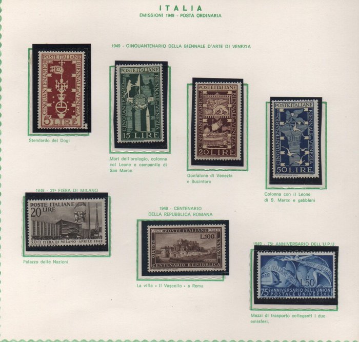 Italien 1949 - 1949 Vintage komplet med almindelig post