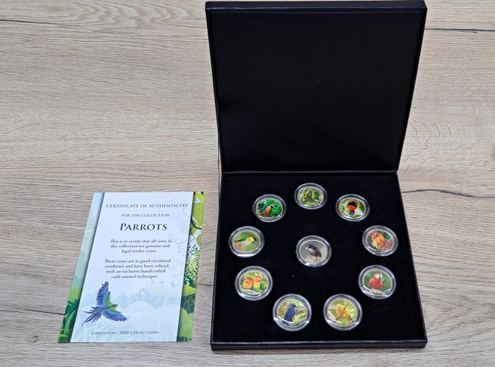 Honduras. Coin Set 1999 Parrots Handcrafted Color Coinset  (Ingen mindstepris)