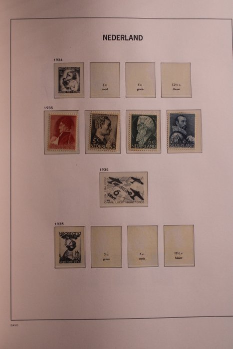 Holland 1891/1986 - Samling i 5 Davo Crystal preprint albums