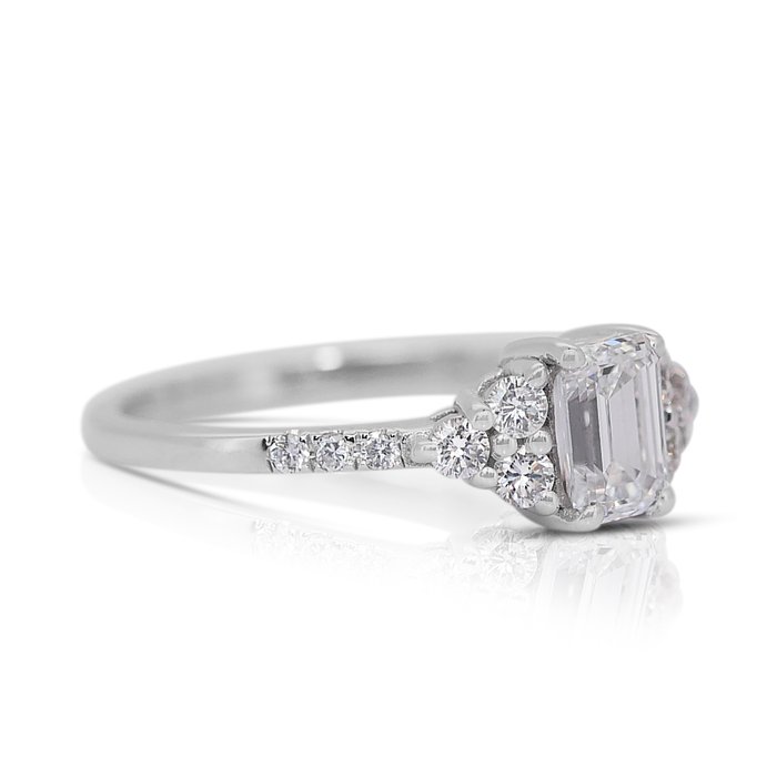 Ring - 14 karat Hvidguld -  0.95ct. tw. Diamant (Natur) - Diamant - Fantastisk ring