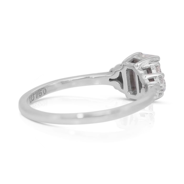 Ring - 14 karat Hvidguld -  0.95ct. tw. Diamant (Natur) - Diamant - Fantastisk ring