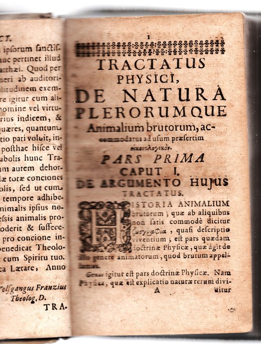 Wolfgang Frantze (1564-1628) - Historia animalium sacra: In qua plerorumque animalium præcipuæ proprietates  - 1642