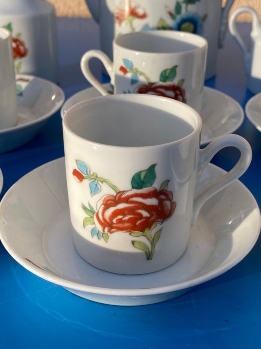 Richard Ginori - Flowers - Kaffeservice (9) - Impero - Porcelæn