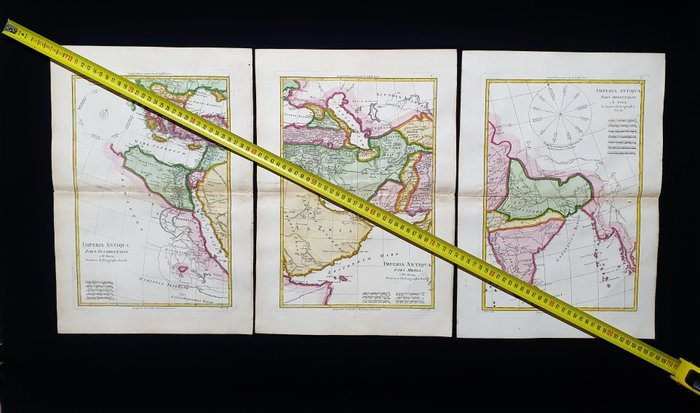 Asien - [Lot af 3 kort] - Mellemøsten / Lilleasien / Indien / Arabien / Yemen / Indien / Sri Lanka / Iran; Desmarest  Bonne - [Lot of 3 maps] - Imperia Antiqua Pars Occidentalis / Media / Orientalis - 1781-1800