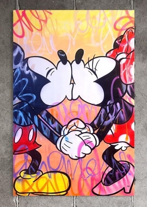 Gunnar Zyl (1988) - XXL - Mickey  Minnie / Acryl on Canvas / 150x100cm / hand painted