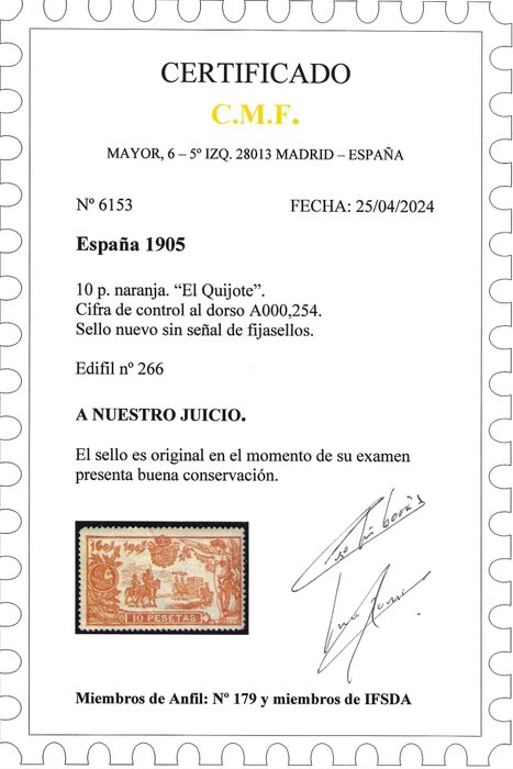 Spanien 1905 - III Hundredåret for udgivelsen af "Don Quixote" - Edifil 257/266 **/*