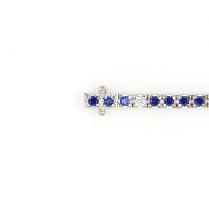 Ingen mindstepris - Armbånd - 18 kraat Hvidguld -  2.65ct. tw. Safir - Diamant