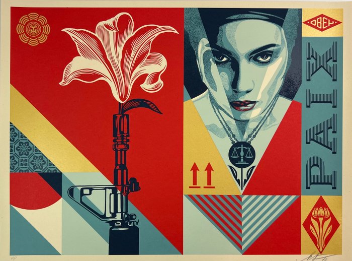 Shepard Fairey (OBEY) (1970) - Paix et Justice (artist proof)