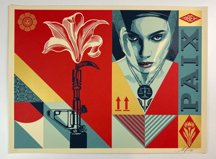 Shepard Fairey (OBEY) (1970) - Paix et Justice (artist proof)