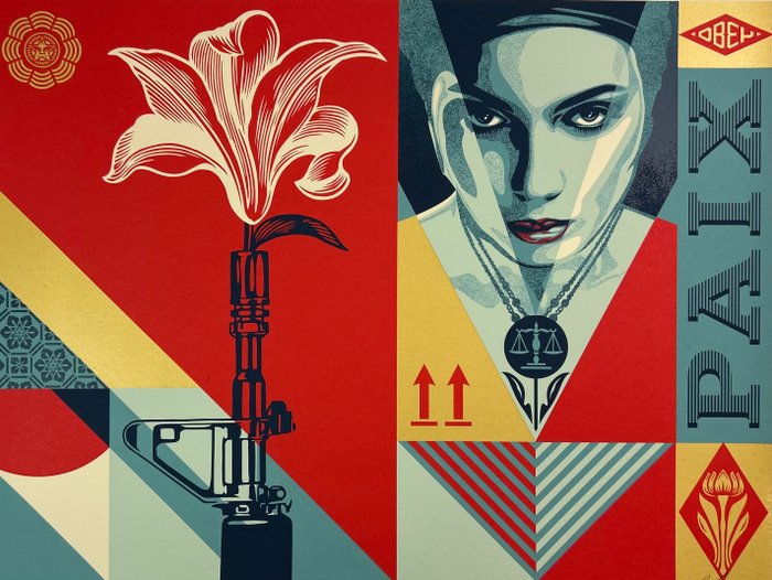 Shepard Fairey (OBEY) (1970) - Paix et Justice (artist proof)