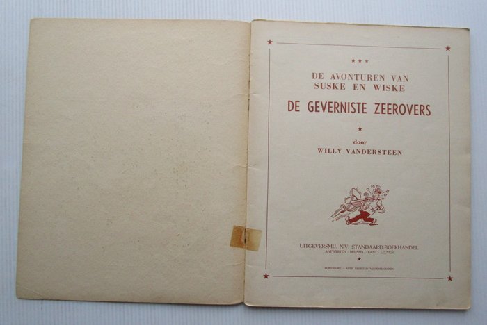 Suske en Wiske RV-33 - De geverniste zeerovers - 1 Album - Første udgave - 1958