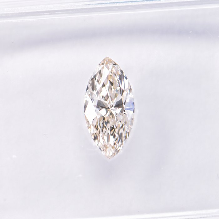 Ingen mindstepris - 1 pcs Diamant  (Naturfarvet)  - 0.37 ct - Marquise - Fancy light Brun Gul - VS1 - International Gemological Institute (IGI)