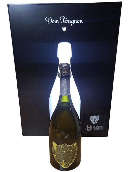 Dom Pérignon Display with led light with bottle of Dom Perigon 1975 - Champagne - 2 items