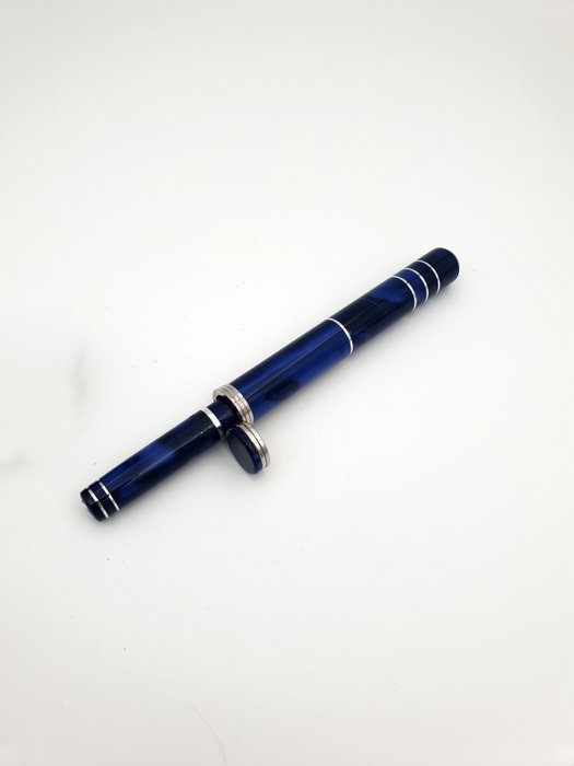 Marlen - Vanity con Cilindro Contenitore - Special collection in resina blu madreperlata - Rollerpen