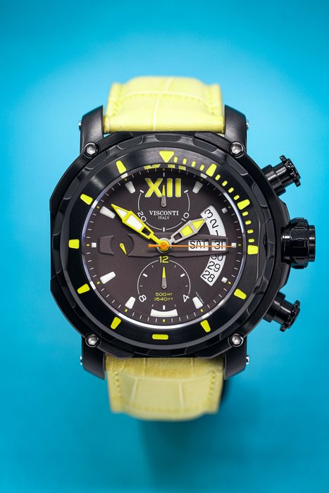 Visconti - Full Dive 500M Yellow Watch - All Taxes Included - KW51-05 - Mænd - 2011-nu