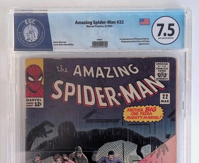 Amazing Spider-Man #22 - EGC graded 7.5 - 1 Graded comic - 1965