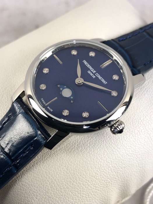 Frédérique Constant - Slimline Moonphase Mother of Pearl Diamonds - FC-206MPND1S6 - Kvinder - 2011-nu