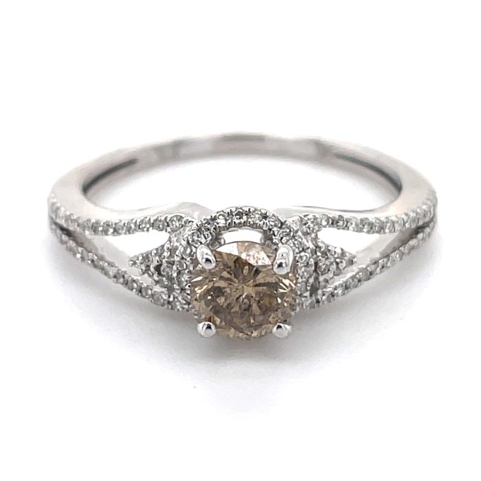 14 karat Hvidguld - Ring - 0.45 ct Diamant - Diamanter